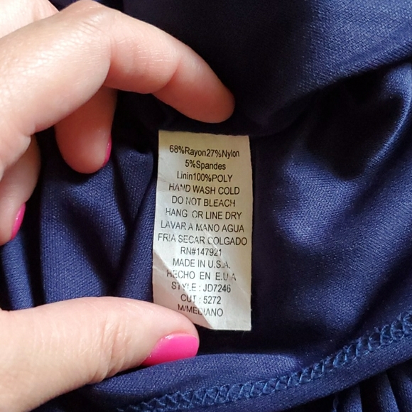 💙NAVY💙 Off Shoulder Bell Sleeve Dress - Picture 6 of 6